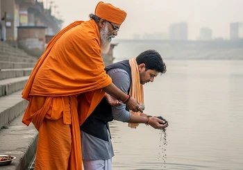 Ash collection and asthi visarjan