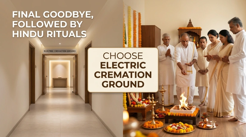 Final Goodbye, Followed by Hindu Rituals -Choose Electric Cremation Ground