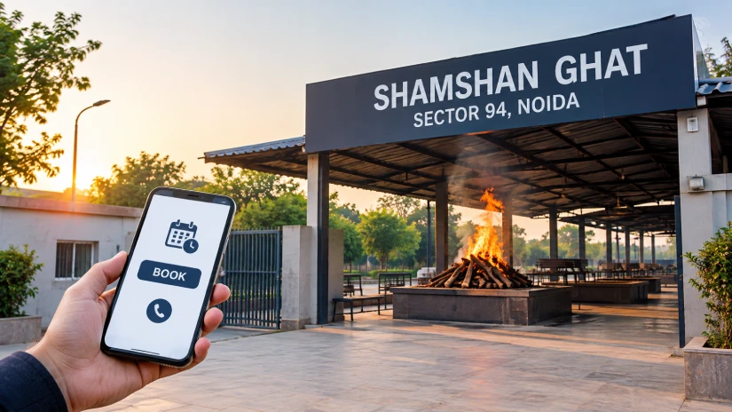 What Are The Exact Steps To Book Shamshan Ghat Sector 94 Noida In An Emergency?